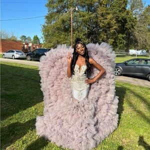 Glamorous Grey and Silver Prom Dress